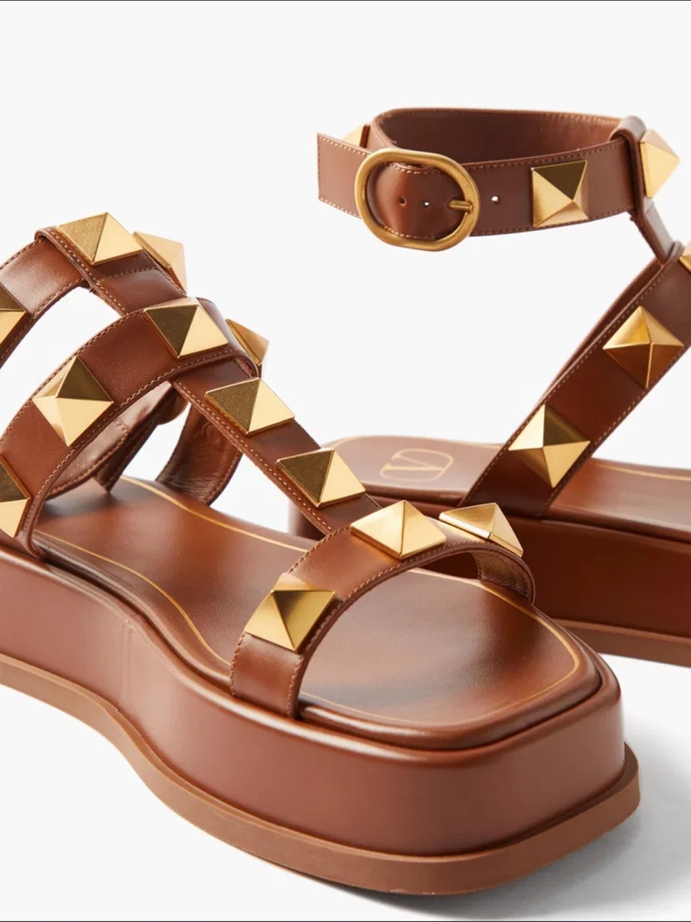 Valentino Leather Roman Stud Sandals, Pre-Owned, US 7, IT 37, S90 - Picture 5 of 11
